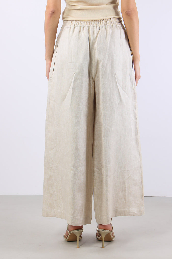 Felino Pantalone Cropped Lino Greggio-4