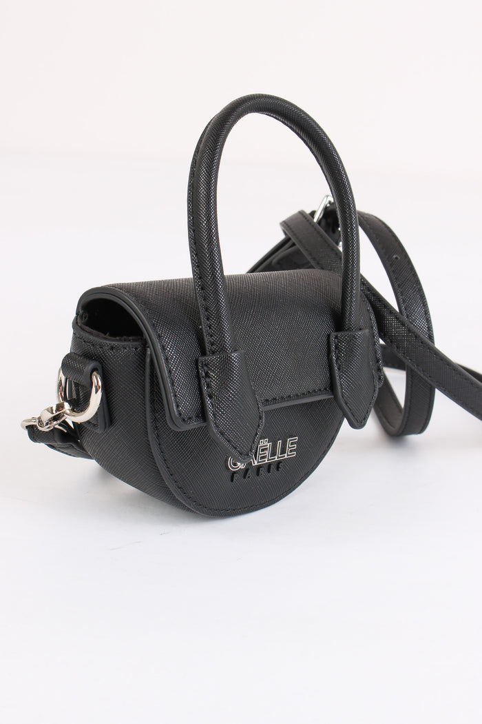 Mini Borsa Tonda 1 Manico Nero-4