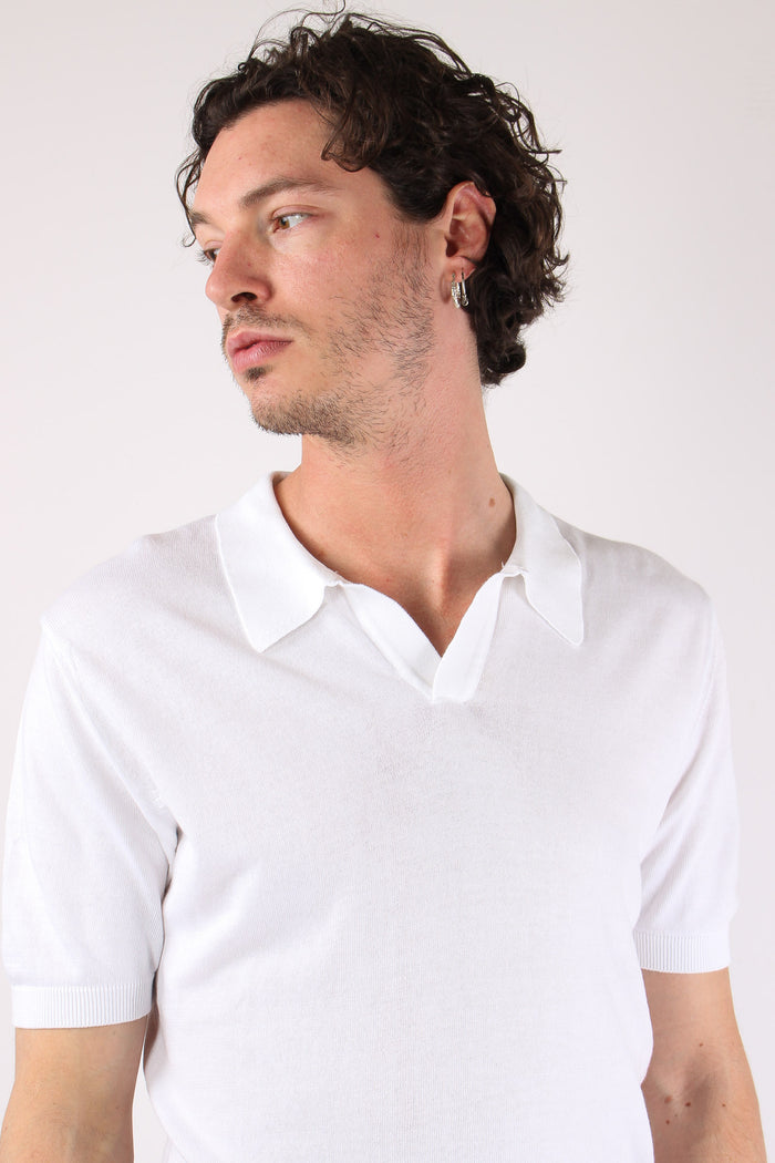 Polo Manica Corta Basica Optic White-7
