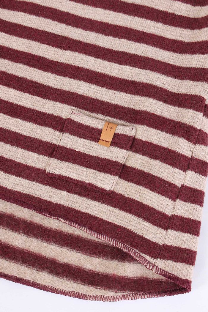 Maglia Caldo Cotone Riga Melanzana/beige-3