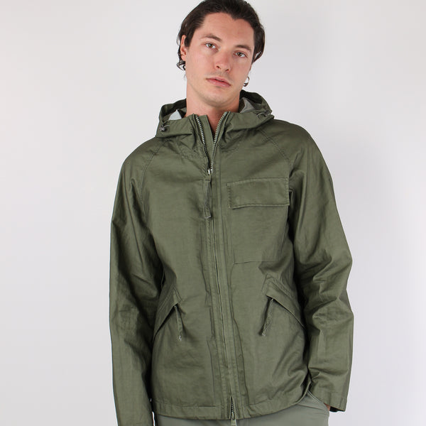 Giubbotto Cappuccio Spalmato Salvia-2