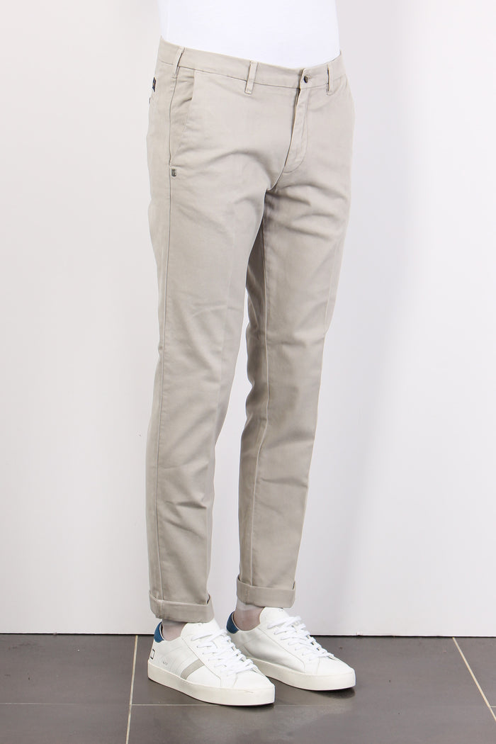 Pantalone Chino Regular Stretc Grigio Perla-5