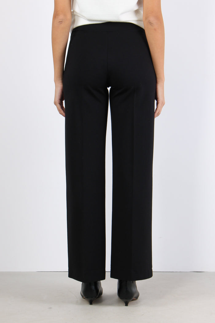 Pantalone Cropped Punto Milano Nero-4