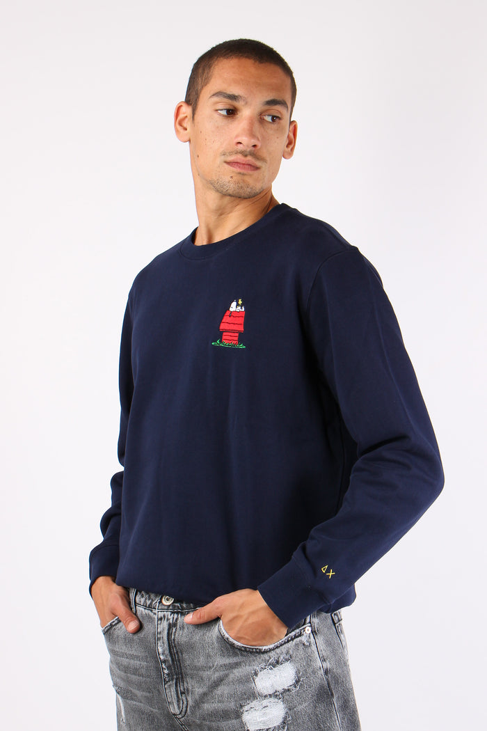 Felpa Logo Piccolo Laterale Navy Blue-3
