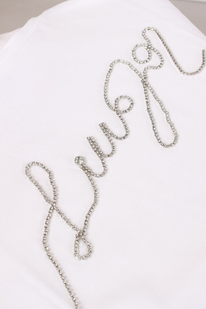 T-shirt Scritta Catena Bianco/chains-9