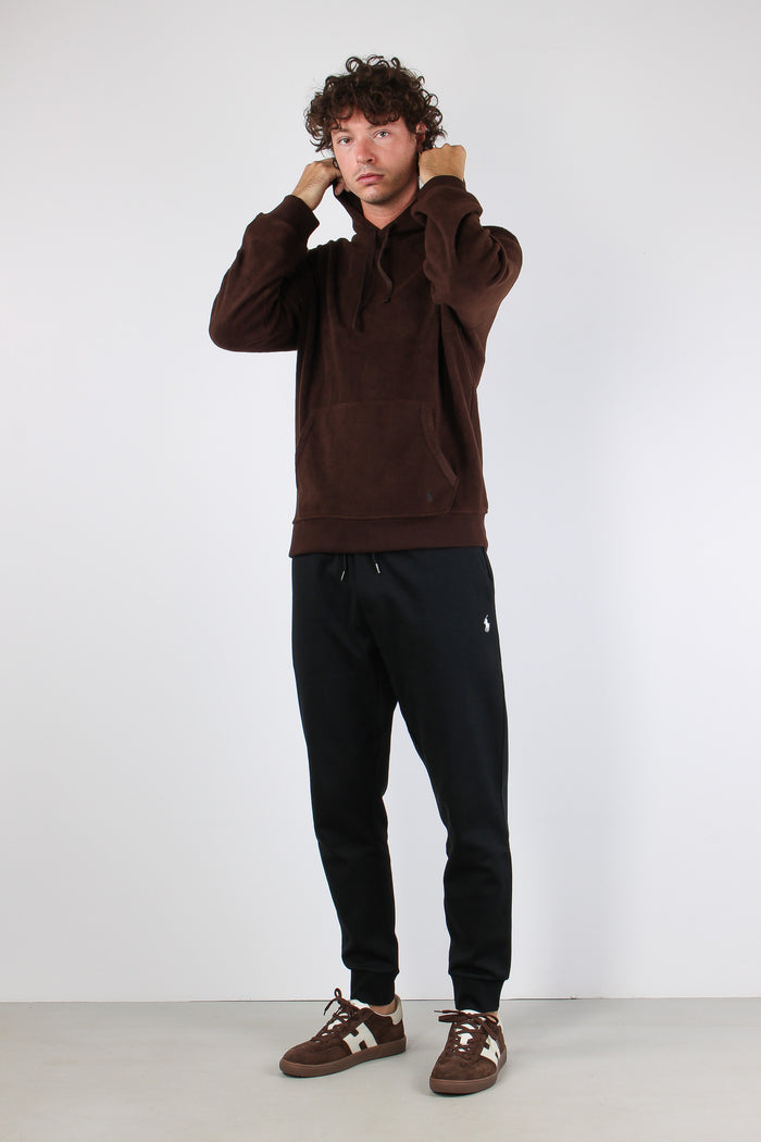 Felpa Cappuccio Tasca Circuit Brown-5