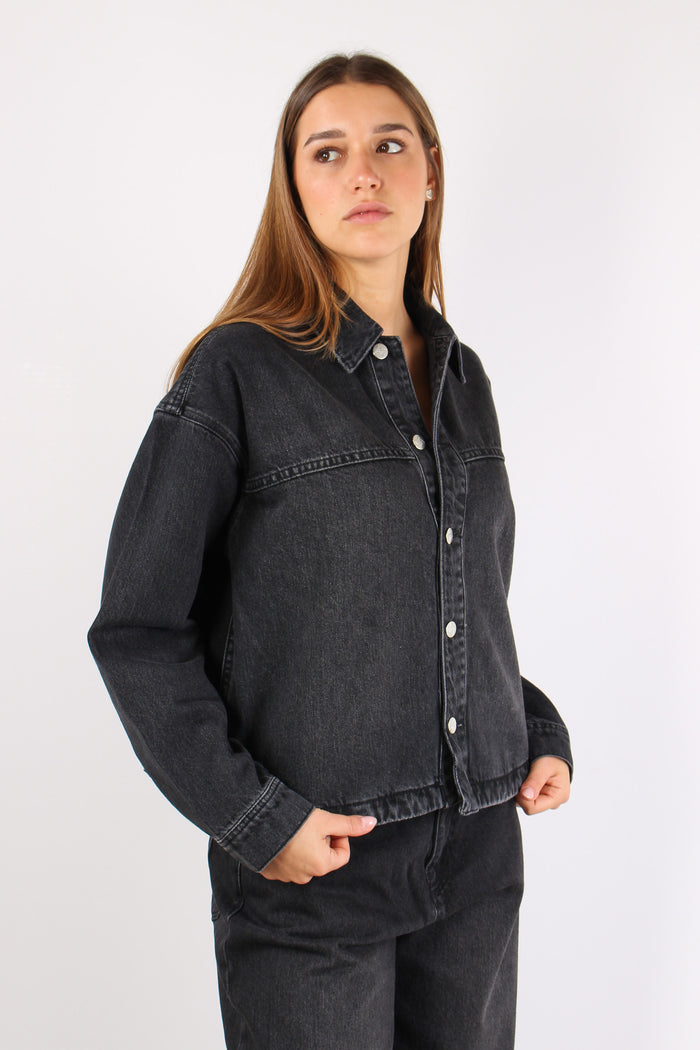 Giacca Denim Over Nero-7