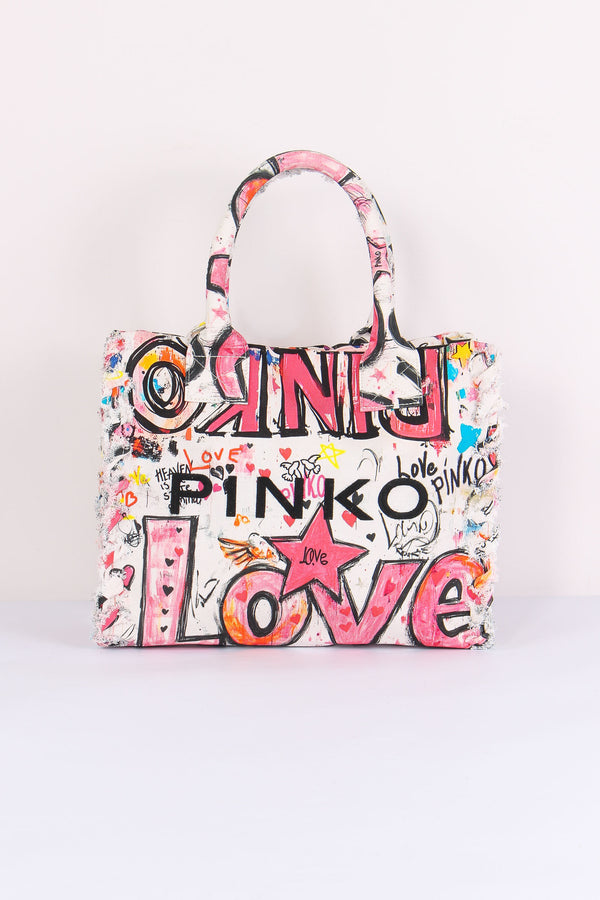 Shopping Beach Canvas Graffiti Multicolor