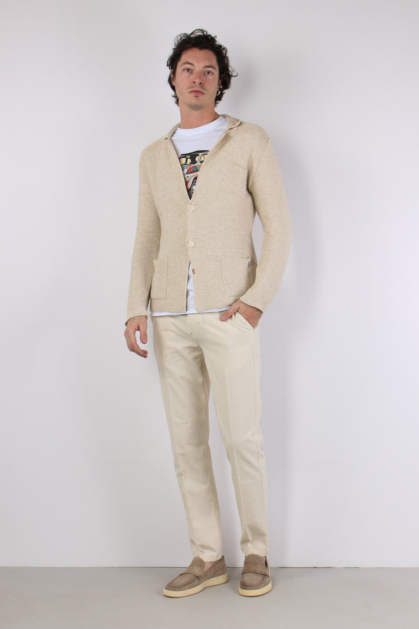 Giacca In Maglia Beige
