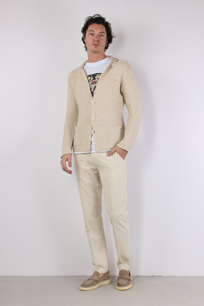 Giacca In Maglia Beige