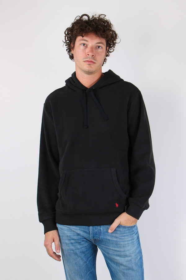 Felpa Cappuccio Tasca Polo Black