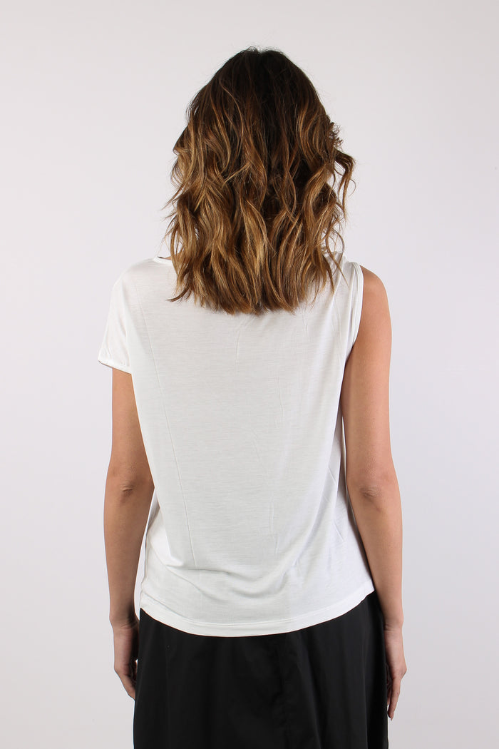 T-shirt Nodo Spalla Avorio-5