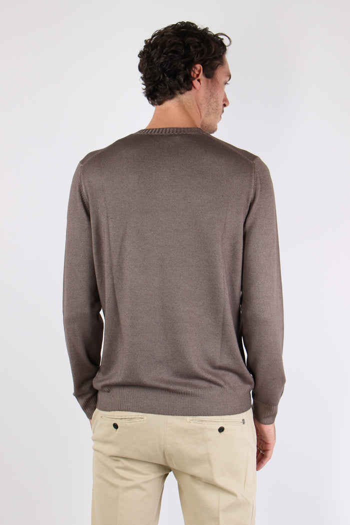 Maglia Lana Effetto Lavato Noce-4
