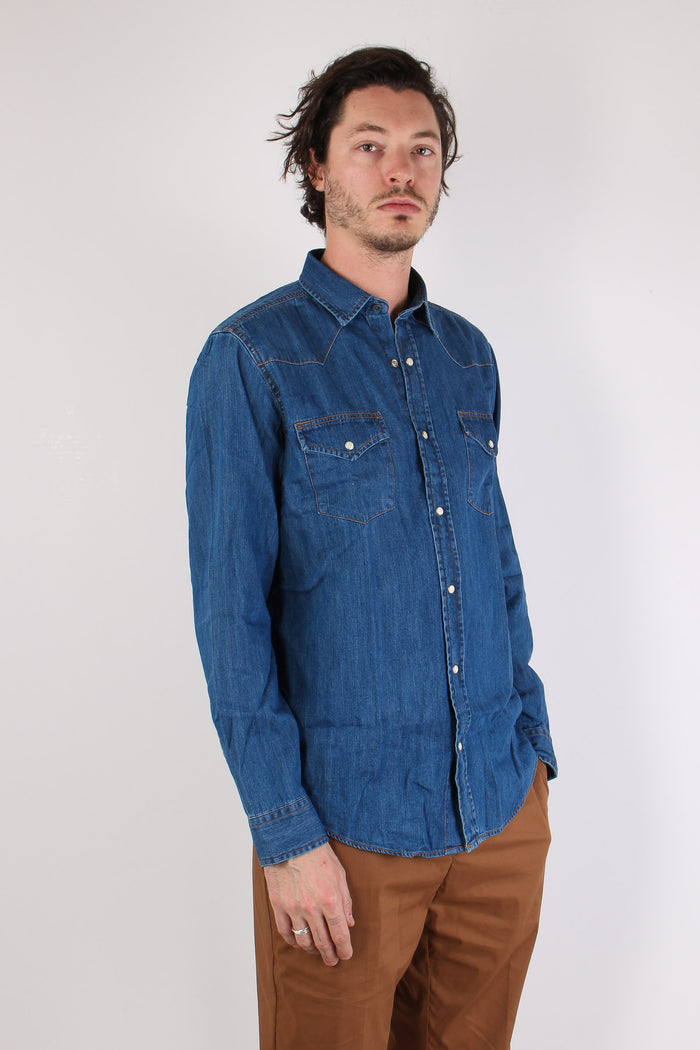 Camicia Denim Automatici Denim Medio-6