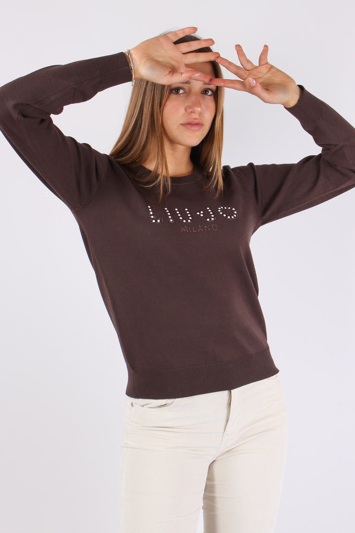 Maglia Logo Viscosa Cioccolato-7