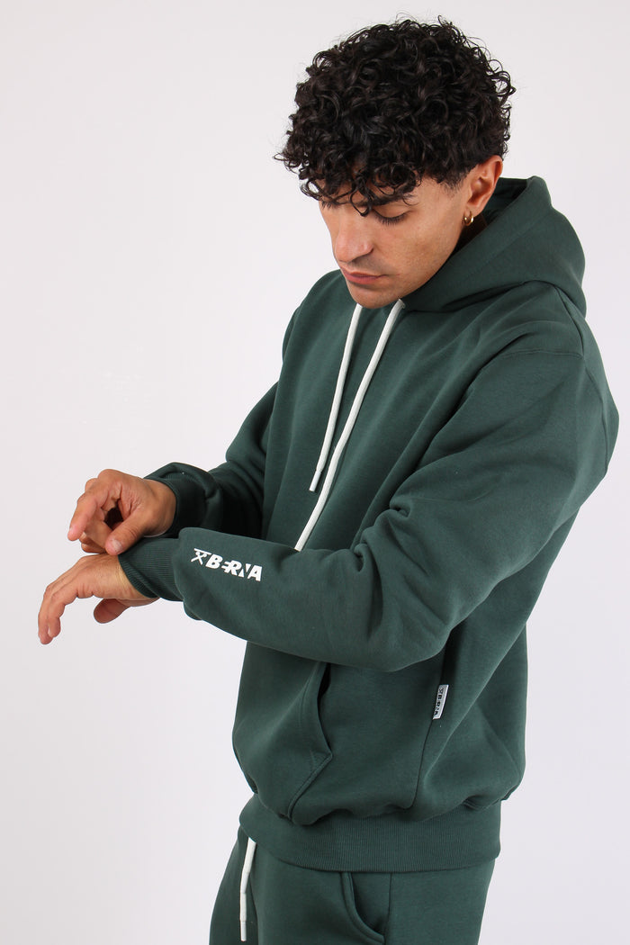 Felpa Cappuccio Logo Verde Bosco-8