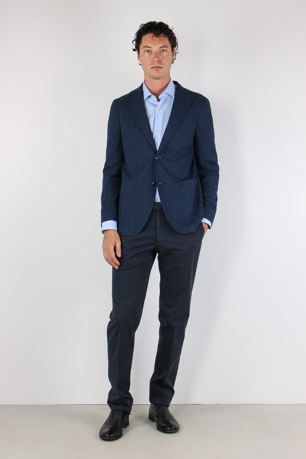 Giacca Monopetto Chevron Blu-2