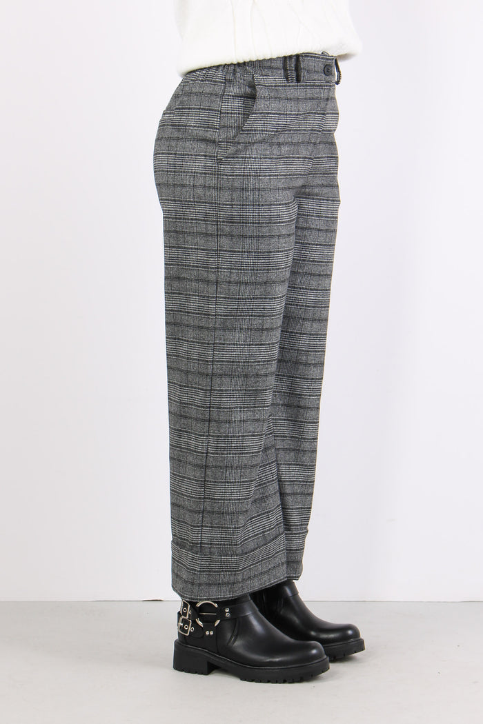 Pantalone Cropped Risvolto Grigio/nero-7