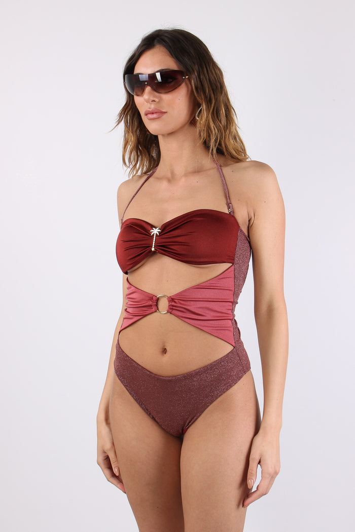 Costume Intero Lurex Aperture Amaranto-3