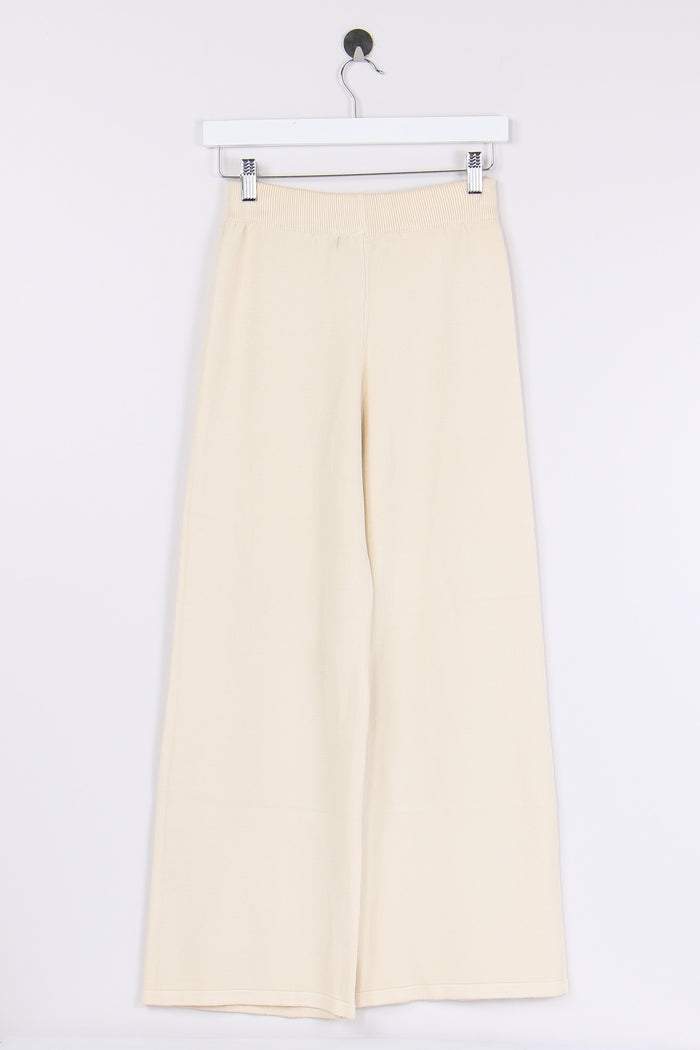 Pantalone Maglia Lana Battuta Beige-2