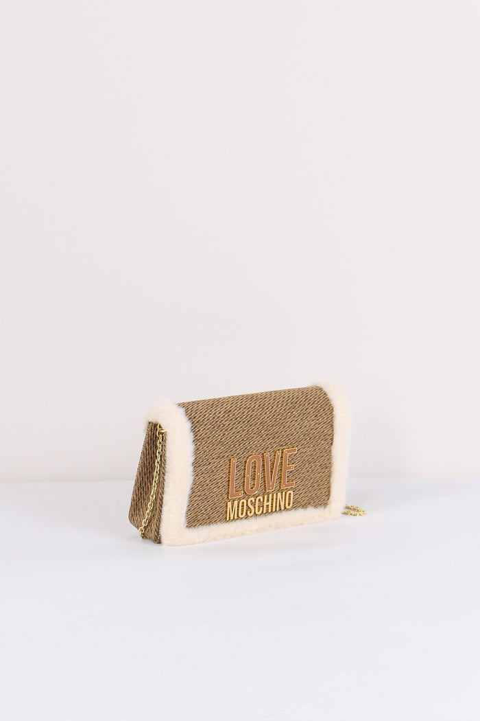 Tracolla Ecopelliccia Cuoio/panna-6