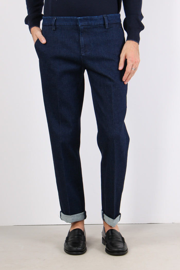 Gaubert Pantalone Effetto Deni Blu Medio-4