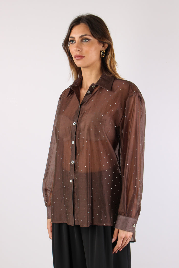 Camicia Over Mussola Strass Moro-3