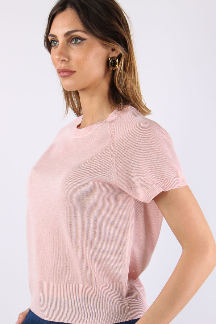 Maglia M/m Filo Cotone Rosa-7