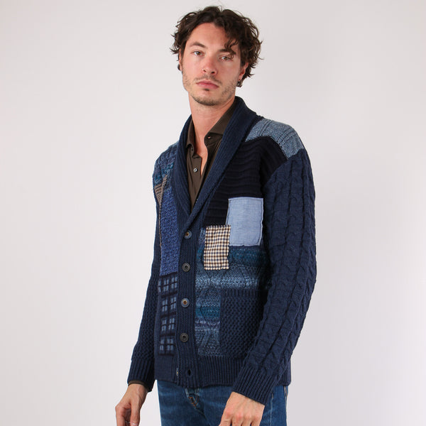 Cardigan Patch Blu-2