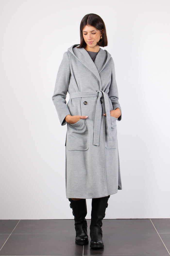 Cappotto Vestaglia Cappuccio Grigio