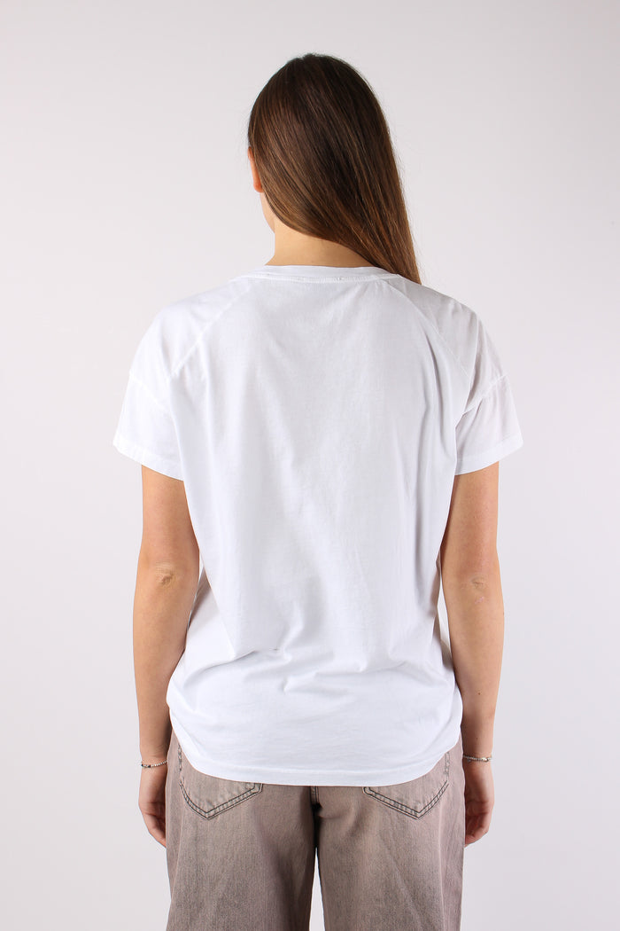 T-shirt Scavo V Applicazione F Bianco-5