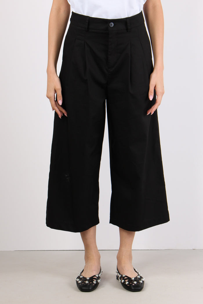 Pantalone Carrot Cotone Nero-2