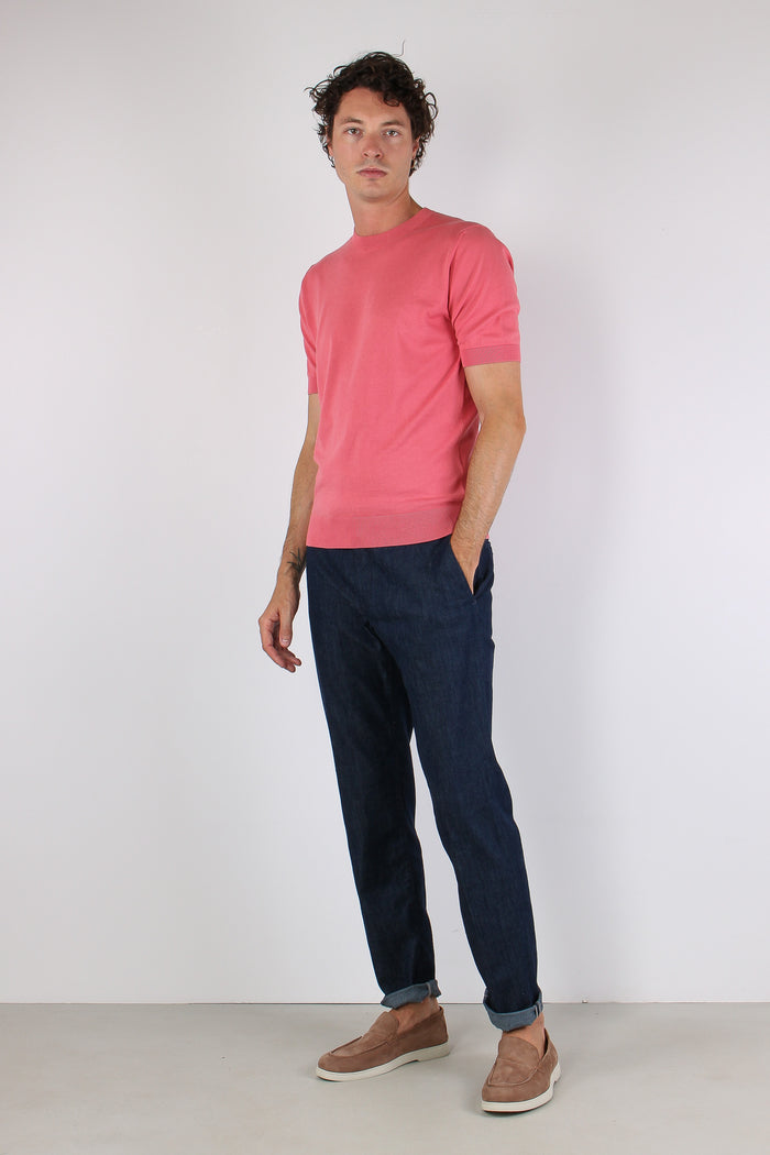 Maglia Girocollo M/m Cotone Rosa
