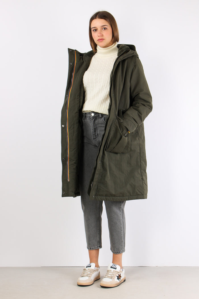 Parka Interno Pelliccia Green Blackish
