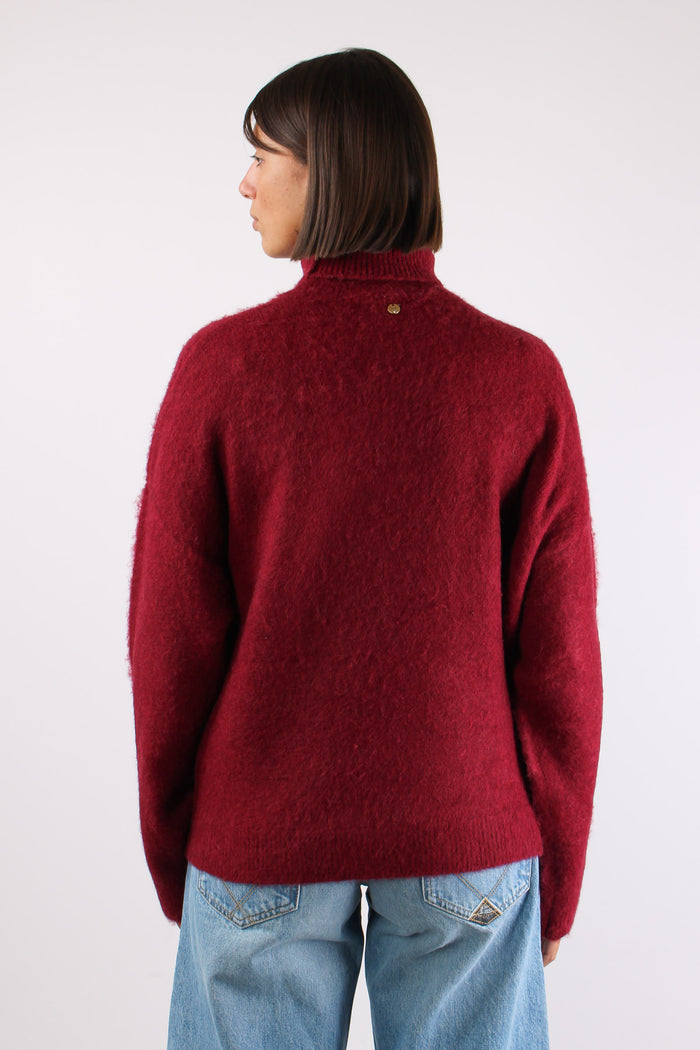 Collo Alto Misto Alpaca Scarlet-5