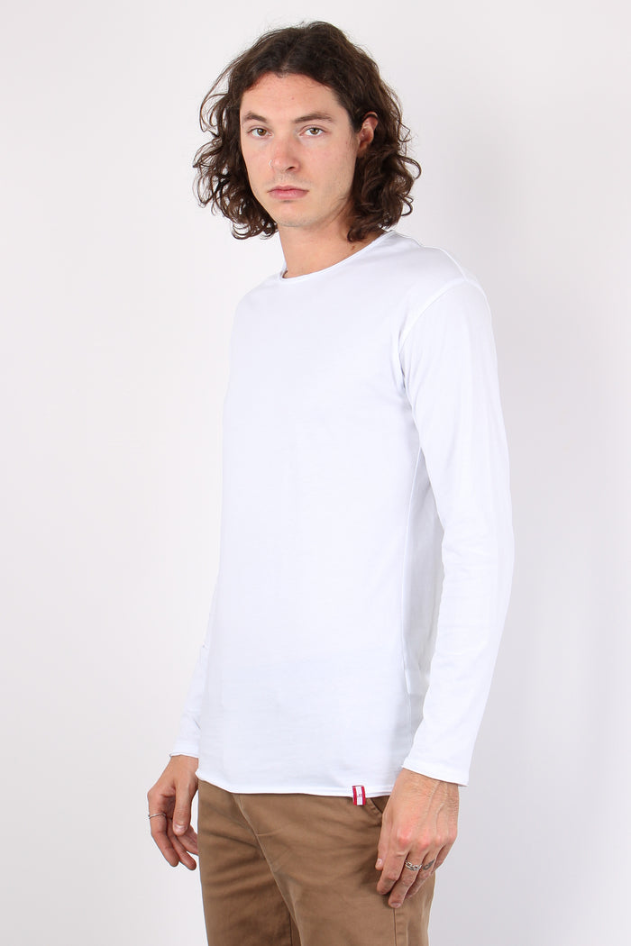 T-shirt Manica Lunga Cotone Bianco-5