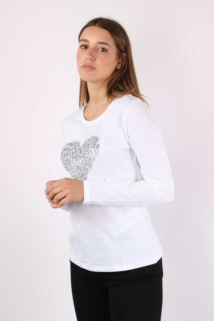 T-shirt Cuore Pois Bianco/heart-4