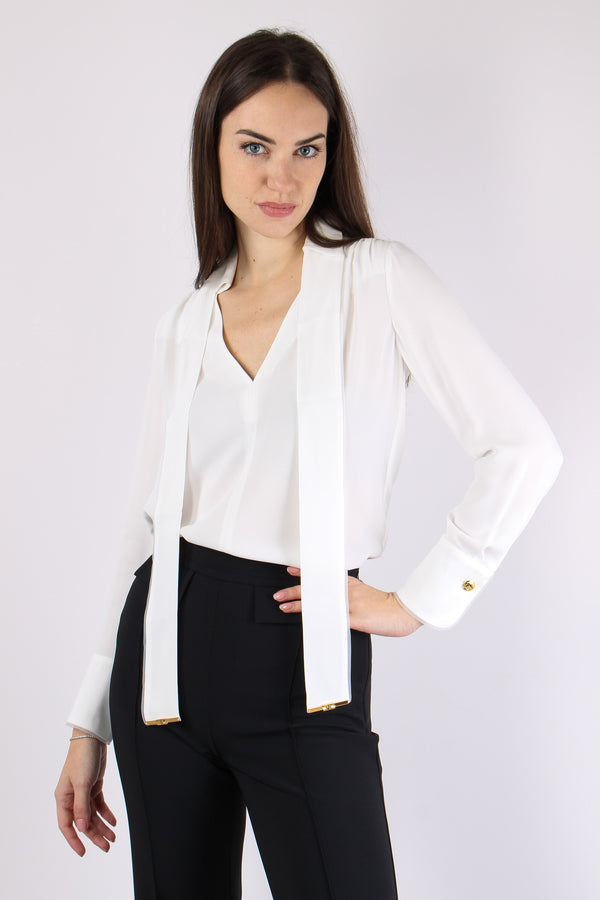 Camicia Cravatta Avorio-2