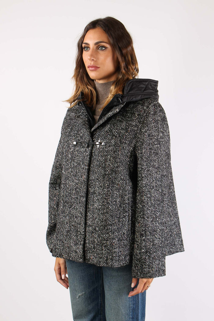 Cappa Trapunta Nylon Resca Nero-5