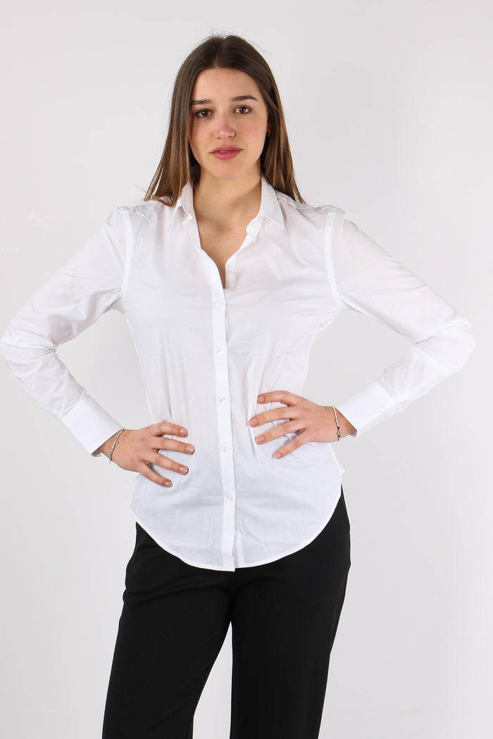 Camicia Slim Cotone Bianco-2