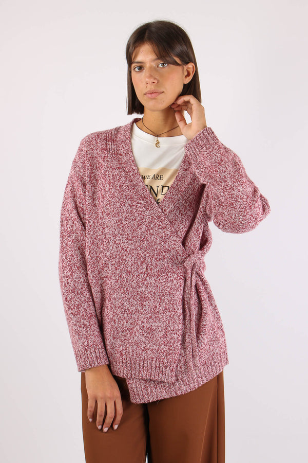 Cardigan Lacci Moulinee Bordeuax/panna-2