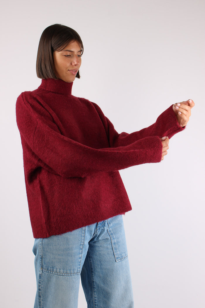 Collo Alto Misto Alpaca Scarlet-6