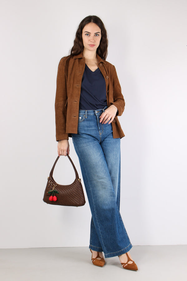 T-shirt Scavo V Organza Blue