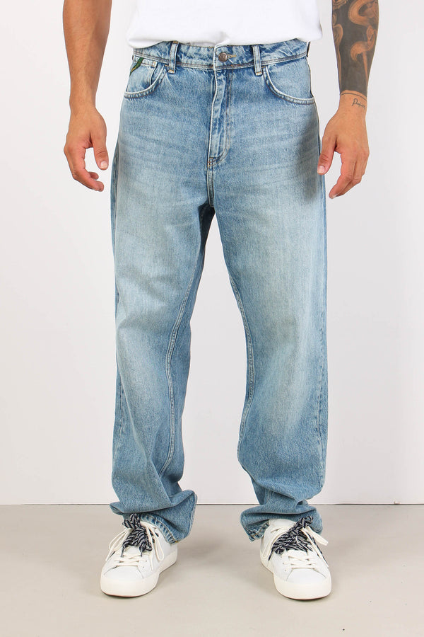 Denim Gamba Larga Vita Bassa Denim Chiaro-2