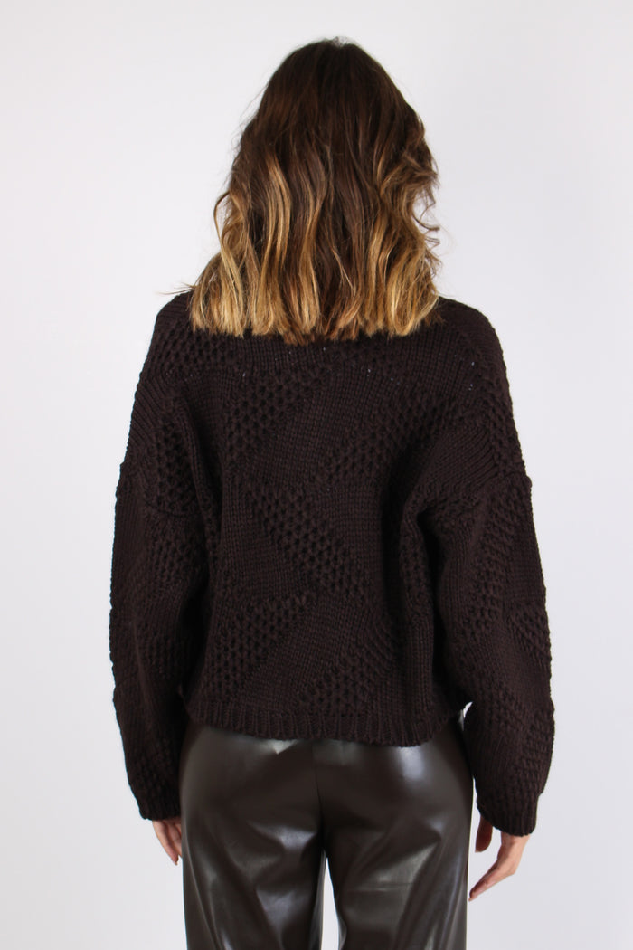 Cardigan Corto Effetto Uncinet Moro-3