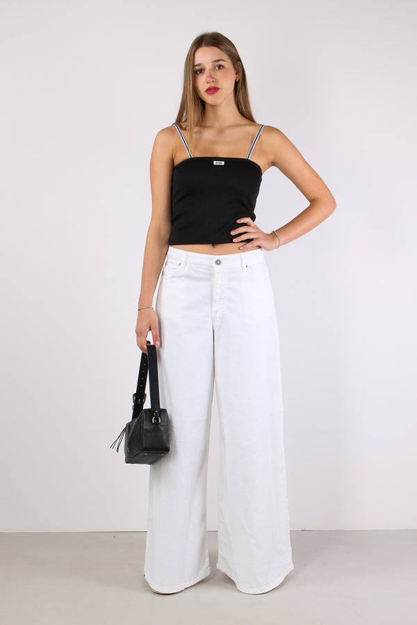 Pantagonna Vita Bassa Denim Bianco