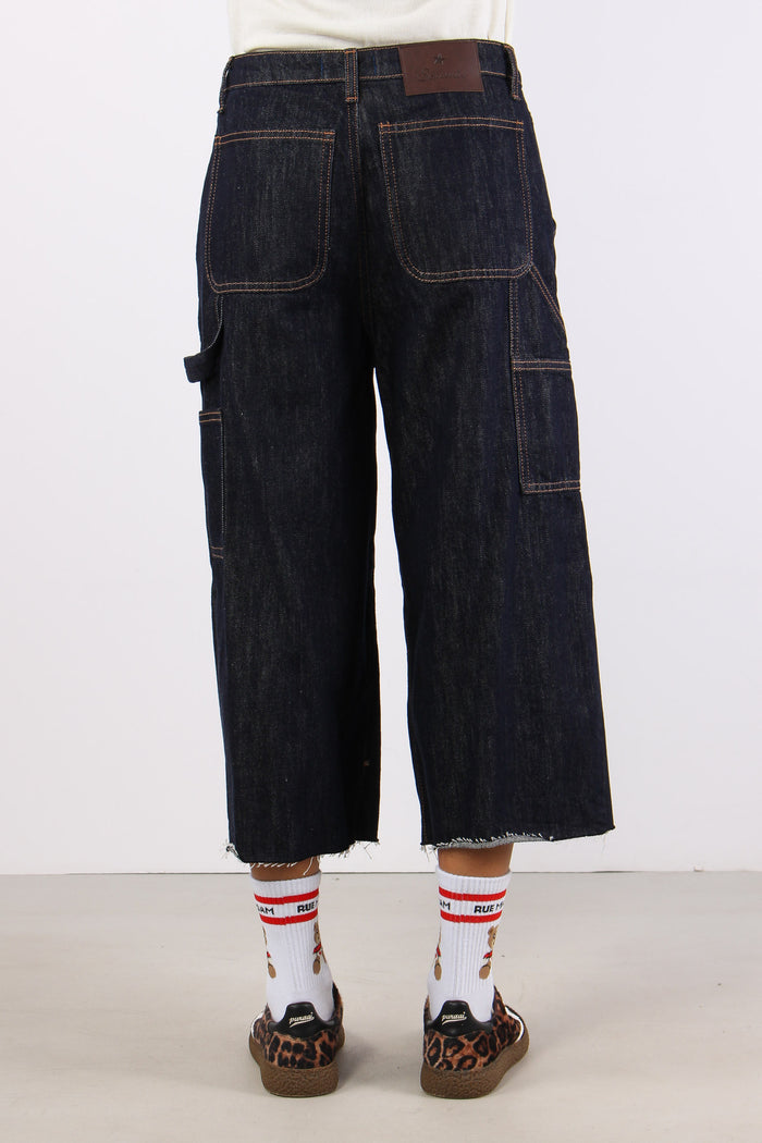 Bermuda Denim Work Denim Scuro-4