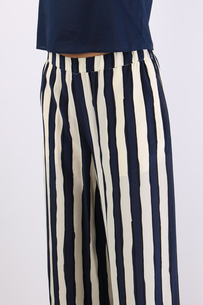 Nirvana Pantalone Cropped Riga Blu/bianco-6