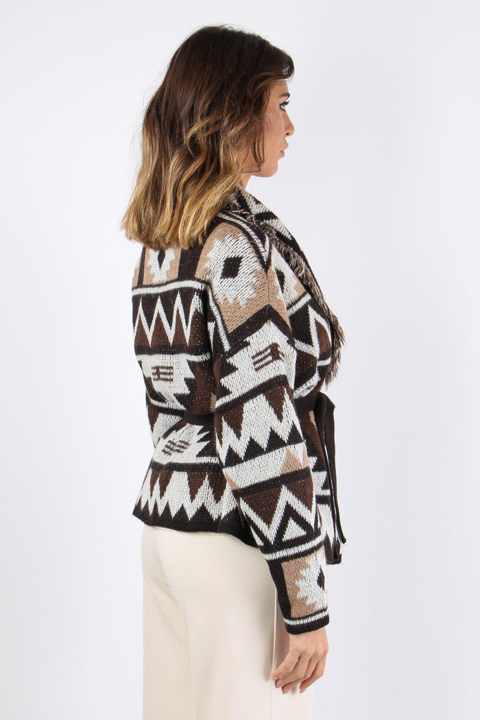 Cardigan Jacquard Peruviano Moro-5