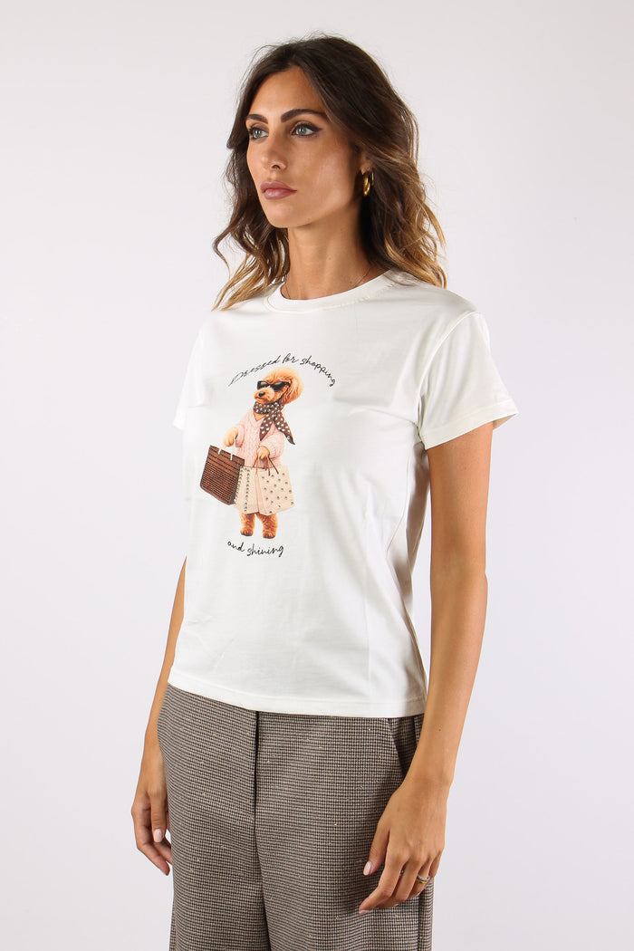 T-shirt Stampa Barboncino Stra Panna-6